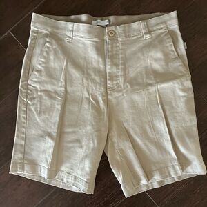 Onia Men's Flat-Front Shorts in Natural Beige